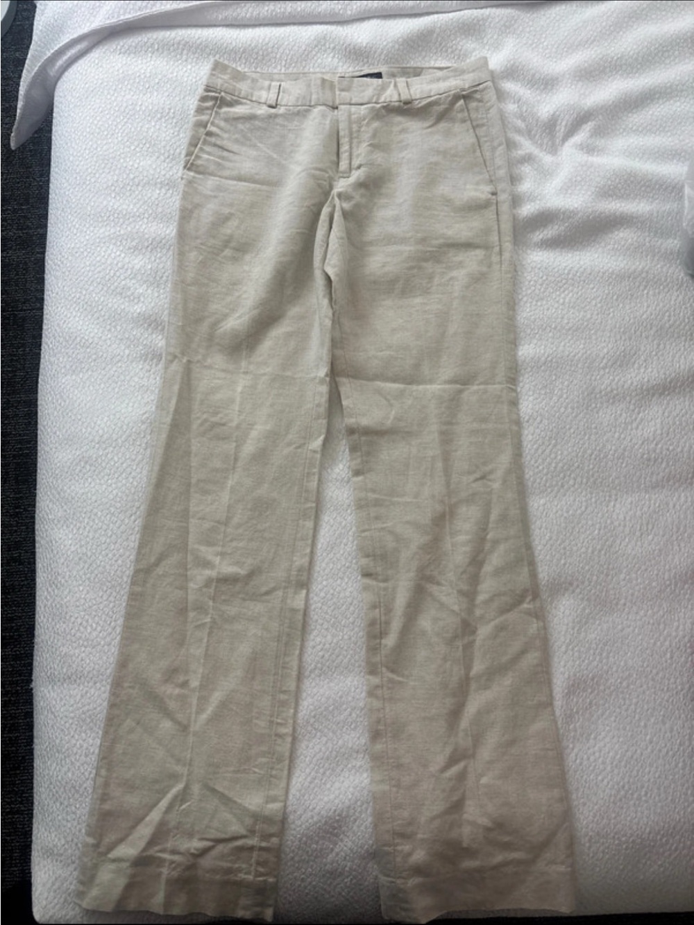 Banana Republic Cream Wide-Leg Linen Blend Pants